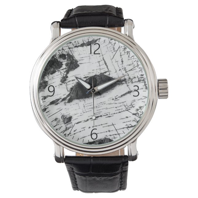 Birkenrinde Armbanduhr (Vorderseite)