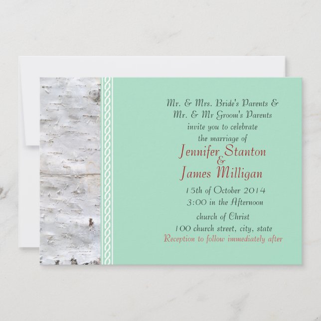 Birkenrinde Einladung (Vorderseite)