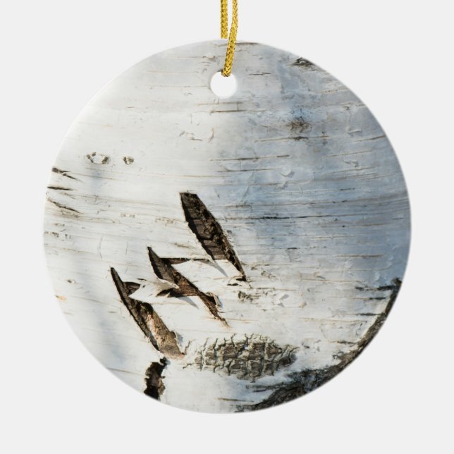 Birkenrinde Keramik Ornament (Vorne)