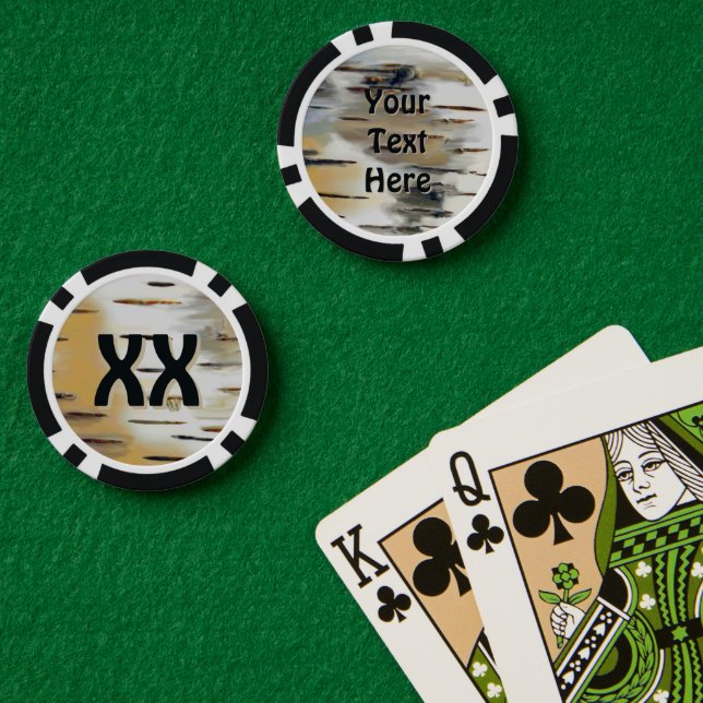 Birkenrinde Pokerchips (Pokertisch (doppelt))