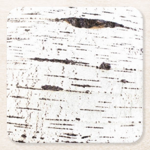 Birkenrinde Rechteckiger Pappuntersetzer