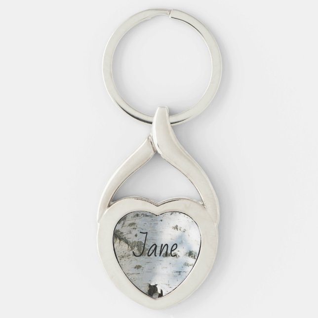 Birkenrinde Schlüsselanhänger (Vorderseite)