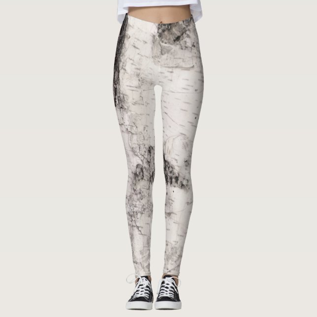Birkenrinden-Muster-Tanktop Leggings (Vorderseite)