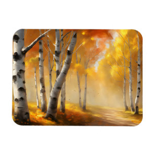Birkenwald im Herbst Flexible Magnet