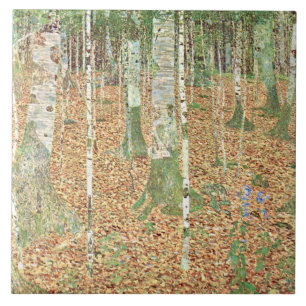 Birkenwald von Gustav Klimt Fliese