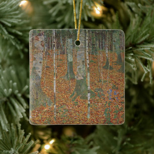 Birkenwald von Gustav Klimt, Vintage Art Nouveau Keramikornament