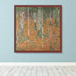Birkenwald von Gustav Klimt, Vintage Art Nouveau Leinwanddruck