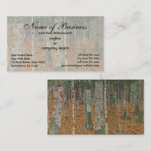 Birkenwald von Gustav Klimt, Vintage Symbolismus Visitenkarte