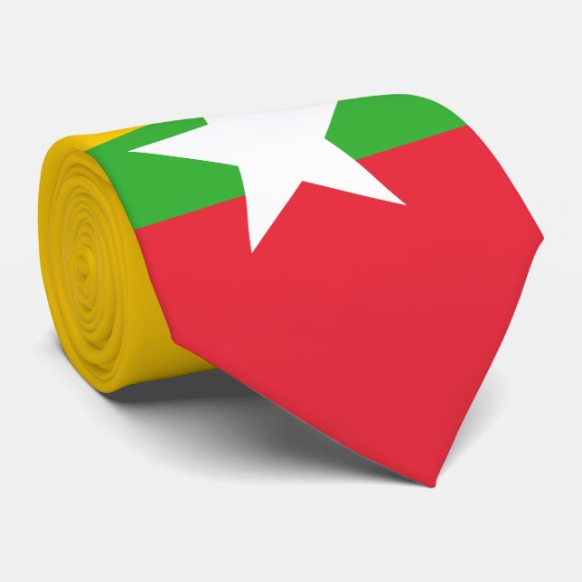 Birma-Flagge Krawatte (Gerollt)