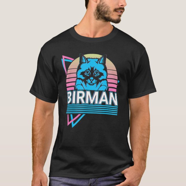 Birma-Katze Retro T-Shirt (Vorderseite)