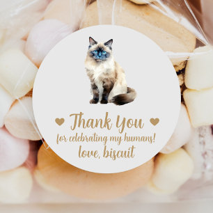 Birma-Katzen-Hochzeitsgeschenk-Aufkleber Runder Aufkleber