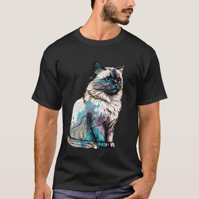 Birma-Katzenrasse Farbige Mutter Lady T-Shirt (Vorderseite)