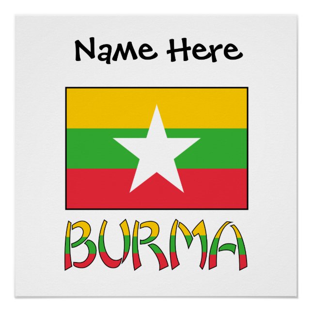 Birma-Myanmar-Flagge Personalisiert Poster (Vorderseite)