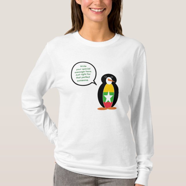 Birma Myanmar im Gespräch mit Frau Penguin Persona T-Shirt (Vorderseite)