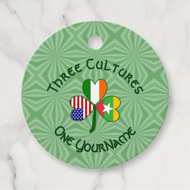 Birma/Myanmar - Irische Kleeblatt-Fahne Personalis Geschenkanhänger (Vorderseite)