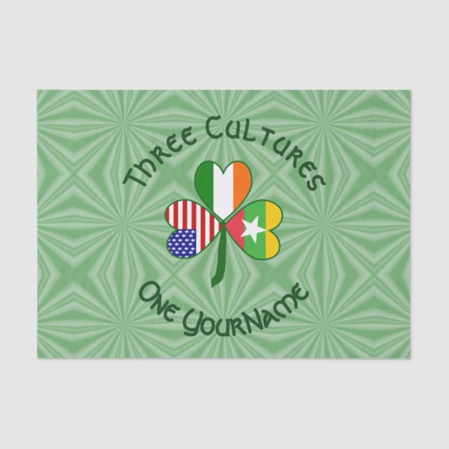 Birma/Myanmar - Irische Kleeblatt-Fahne Personalis Seidenpapier (Vorderseite)