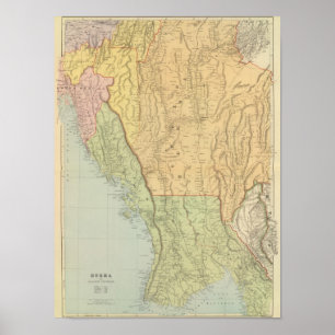 Birma und angrenzende Länder Poster