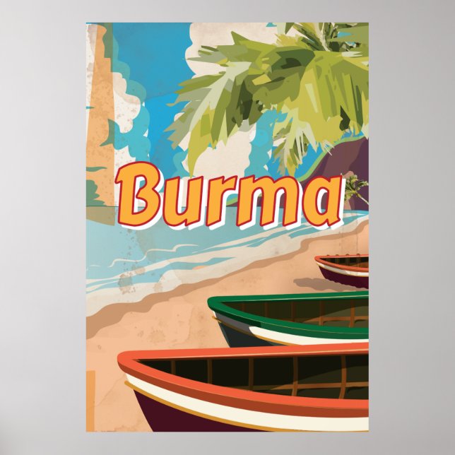 Birma Vintages Urlaubsposter Poster (Vorne)