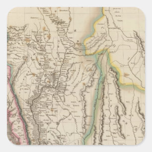 Birmah, Anam, Siam, Thailand Quadratischer Aufkleber