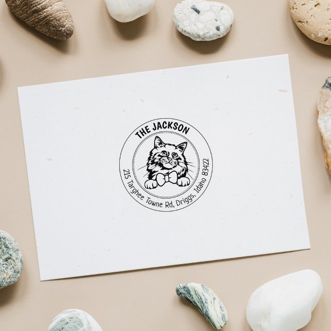 Birman Cat Family Rücksendeadresse Gummistempel (Von Creator hochgeladen)