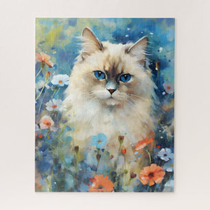 Birman Cat farbige Aquarellbilder Puzzle
