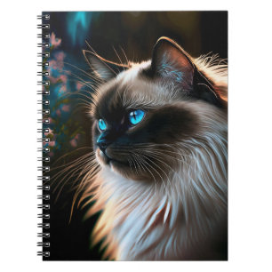 Birman Cat im Blumenfolien-Notebook Notizblock