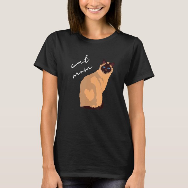 Birman Cat Mama für Katze T-Shirt (Vorderseite)
