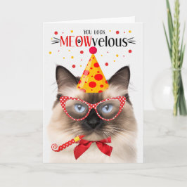 Birman Cat MEOWvelous Birthday Karte