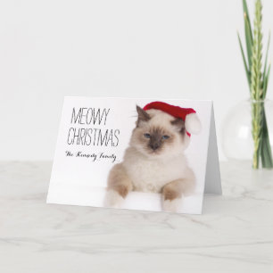 Birman Cat Santa Feiertagskarte