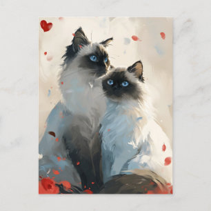 Birman Cats Valentinstag Postkarte