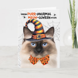 Birman Halloween Cat PURRanormal MEOWolween Feiertagskarte