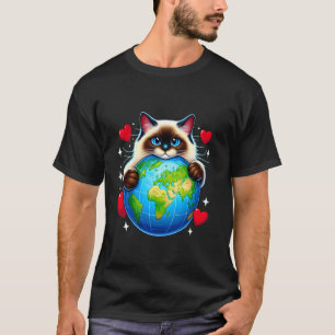 Birman-Katze Earth Day Umarmen Liebe Besitzer Plan T-Shirt