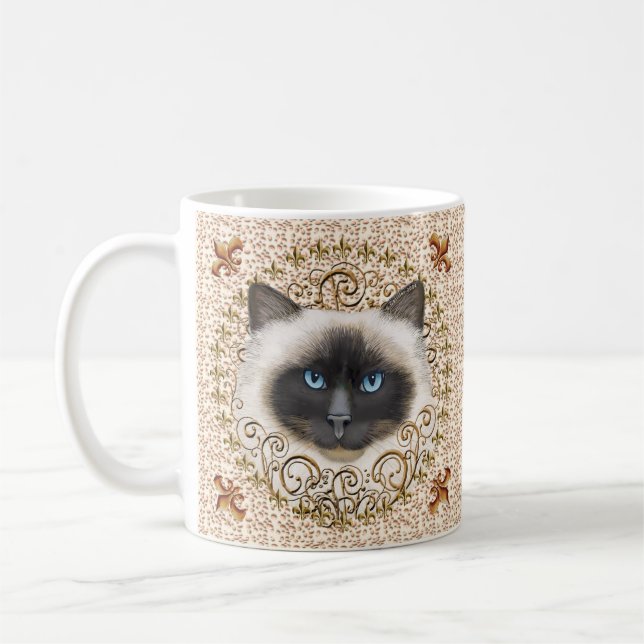 Birman-Katze Fleur De Lis Tasse (Links)