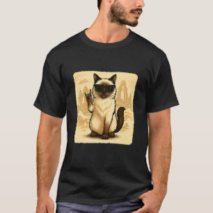 Birman Katze Sonnenbrille Rockmusik Lustig Retro T-Shirt