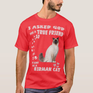 Birman Kitten Saying Mom Dad Costume, Cute Sacred T-Shirt