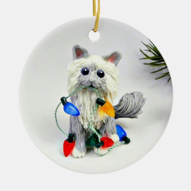 Birman Ragdoll Cat Keramik Keramik Ornament (Vorne)