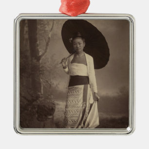 Birmanische Dame Silbernes Ornament