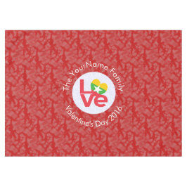 Birmanische Flagge Herzerrote LIEBE Tischdecke