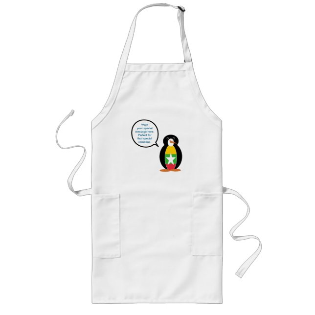 Birmanische Flagge - Vortrag von Frau Penguin Lange Schürze (Vorne)