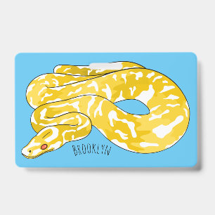 Birmesische-Python-Schlangen-Cartoon-Illustration Ausweis