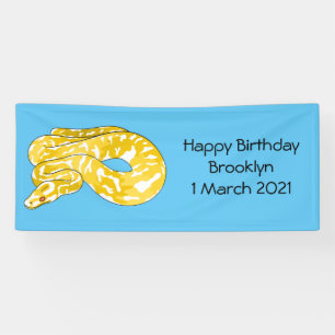 Birmesische-Python-Schlangen-Cartoon-Illustration Banner