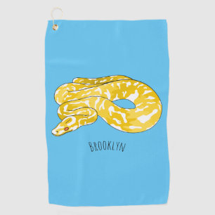 Birmesische Python-Schlangen-Cartoon-Illustration  Golfhandtuch
