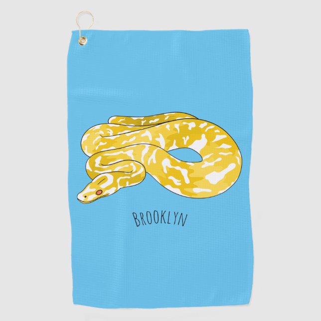 Birmesische Python-Schlangen-Cartoon-Illustration  Golfhandtuch (Vorderseite)