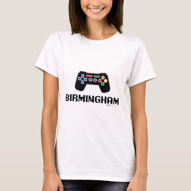 Birmingham 8-Bit Gamer City T-Shirt (Vorderseite)