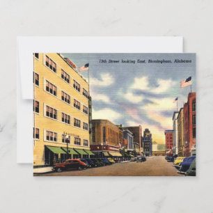 Birmingham AL 19th Street Ansicht 1940er Jahre Postkarte