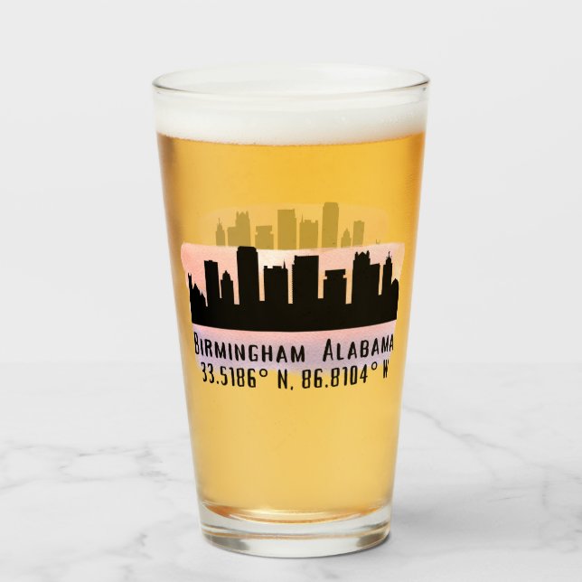 Birmingham AL City Skyline Glas (Vorne (Gefüllt))