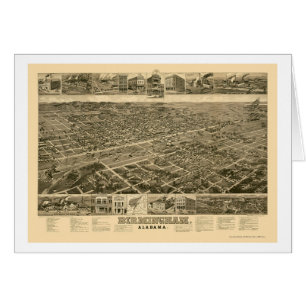Birmingham, AL panoramische Karte - 1885