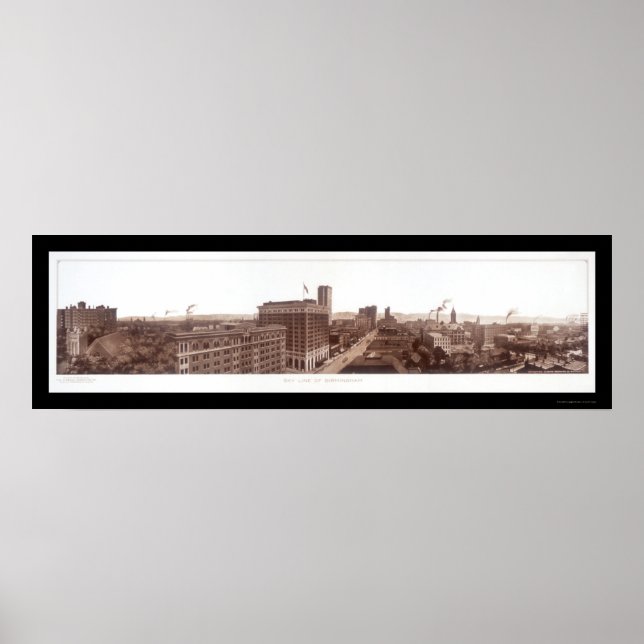 Birmingham, AL Skyline Foto 1914 Poster (Vorne)