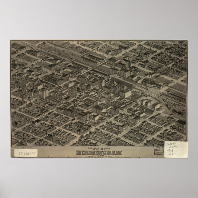 Birmingham Alabama 1904 Panoramakarte Poster (Vorne)
