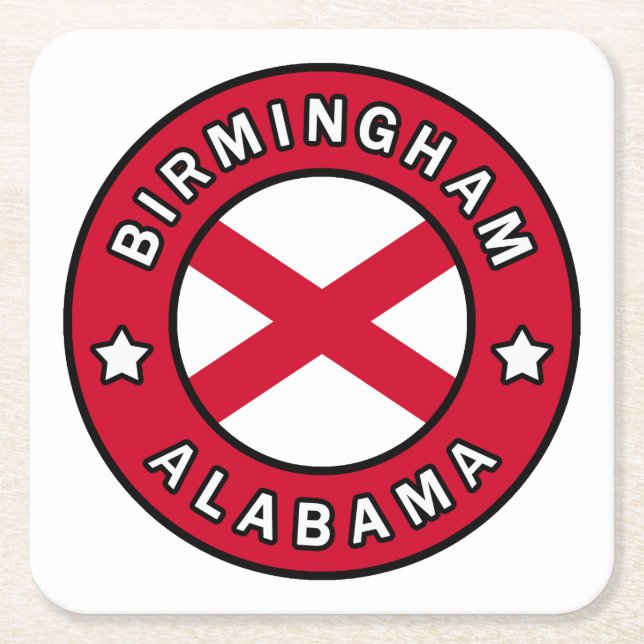 Birmingham Alabama Rechteckiger Pappuntersetzer (Vorderseite)